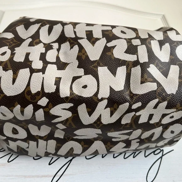 Louis Vuitton GRAFFITI SPEEDY 30 Purse Stephen SPROUSE Top Handle Bag Monogram - Picture 6 of 14